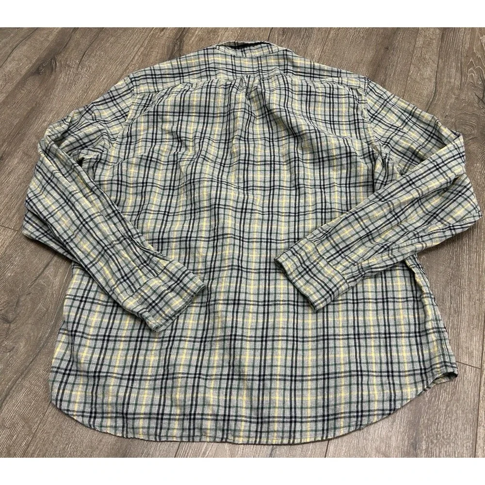 J Crew Brushed Twill Button Down Shirt Mens XL Classic Long Sleeve Plaid AP635